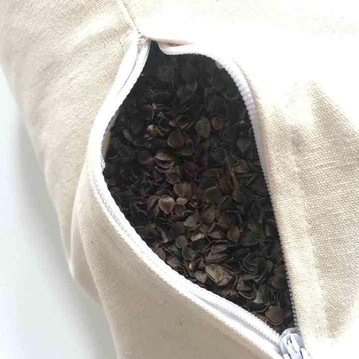 Roll filled with buckwheat hull